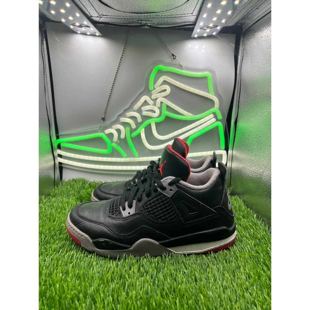 Jordan 4 Retro Bred Reimagined Kids Black Fire Red Cement Grey BQ7669-006 2Y